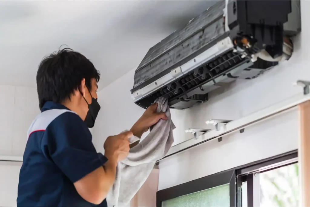 how to clean split ac indoor unit at home